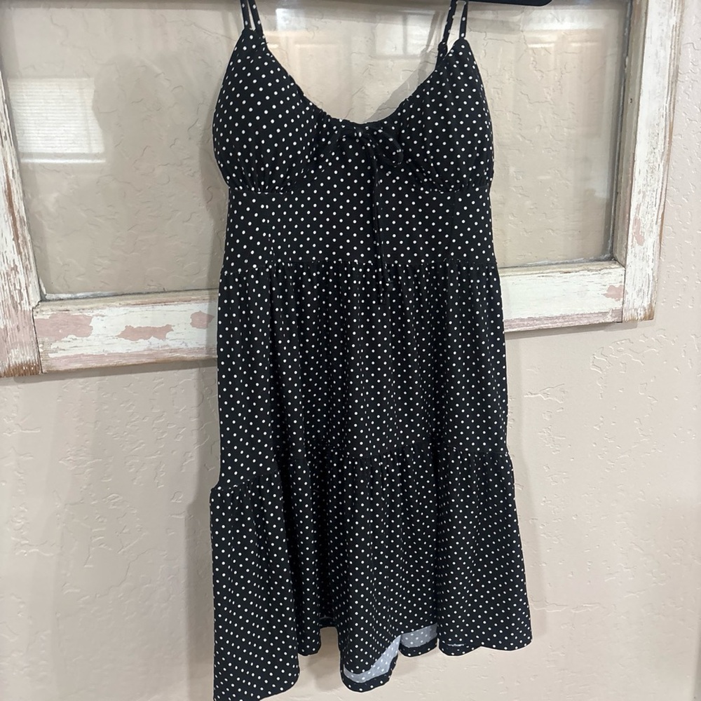 🎀 Black Polka Dot Spaghetti Strap Dress